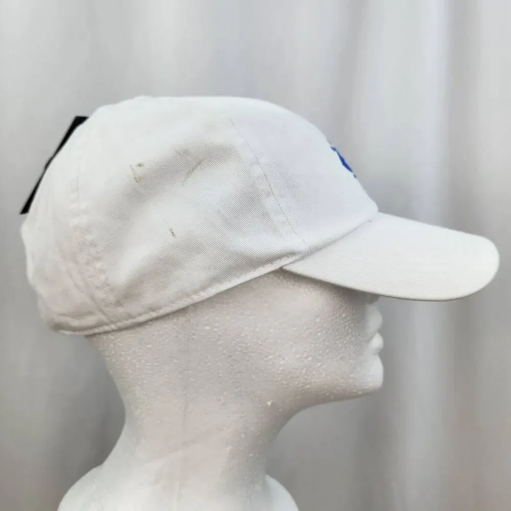 🔹️NWT David & Young White w/Blue Embroidered Evil Eye Hat One Size